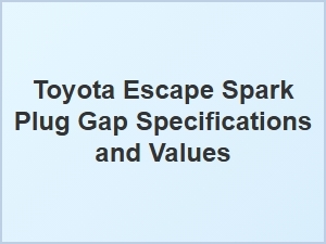 Spark Plug Gap Specifications for the Toyota Escape